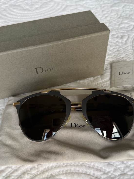 Dior Accessories - Christian Dior Reflected Aviator Sunglasses - Gold & Tortoise (52-21-140)